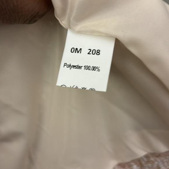 Pink & Cream Tweed Double Breasted Blazer Faux Pearl Buttons size Medium - Picture 11 of 11